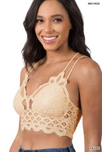 Load image into Gallery viewer, CROCHET LACE BRALETTE WITH BRA PADS