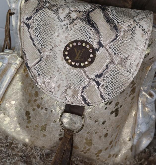 Upcycled Gold Snake Backpack