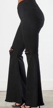 Load image into Gallery viewer, Dance With Me Black Distressed Bell Bottoms