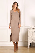 Load image into Gallery viewer, V neck sweater maxi dress