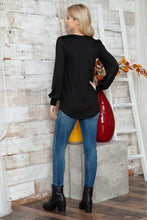 Load image into Gallery viewer, Solid Long Sleeve Top with Sequined Chest Pocket