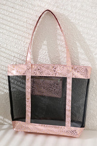 Animal Print Mesh Tote Bag