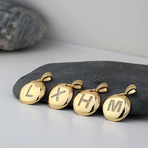 Glam Circle Initial Pendant