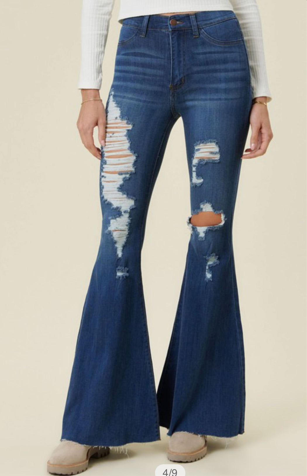 Extreme Distressed Denim Flares