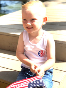 Red White and Blue Custom Monogram Tank - KIDS