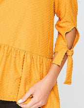 Load image into Gallery viewer, Polka Dot 3/4 Sleeve Top - Mustard