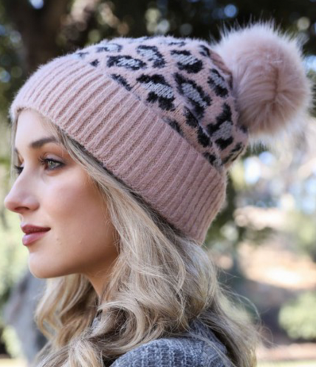 Megan Leopard Beanie