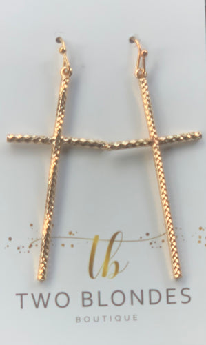 Glam Gold Cross Earrings