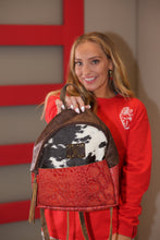 Load image into Gallery viewer, Red Medium Upcycled Backpack