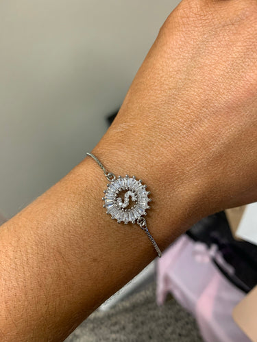 Glam Inital Bracelet (Silver)