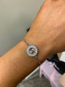 Glam Inital Bracelet (Silver)