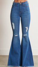 Load image into Gallery viewer, Hazel High Rise Distressed Denim Flares