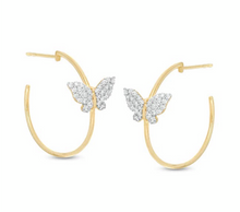 Load image into Gallery viewer, 18K Butterfly Hoops