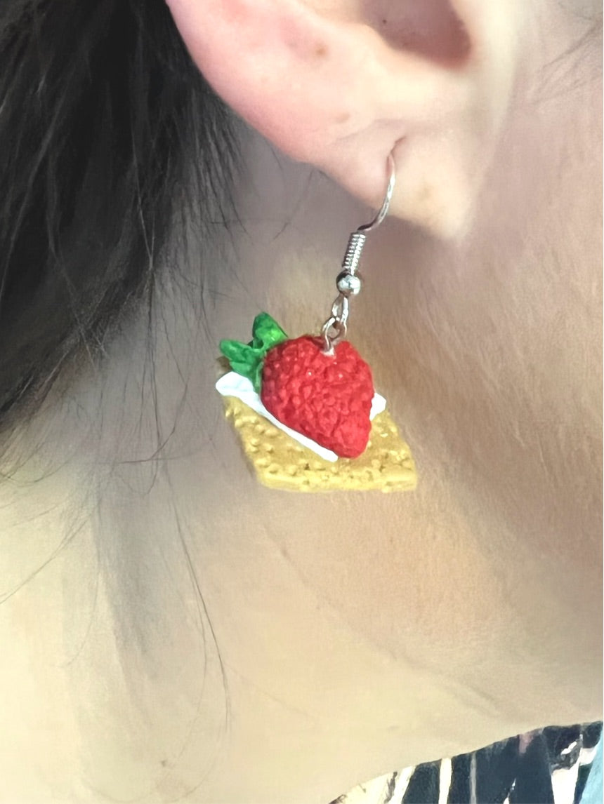 Handmade Clay Shortcake Earrings