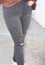 Load image into Gallery viewer, Sadie Black Button Front Denim