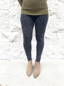 Acid Wash Leggings Curvy