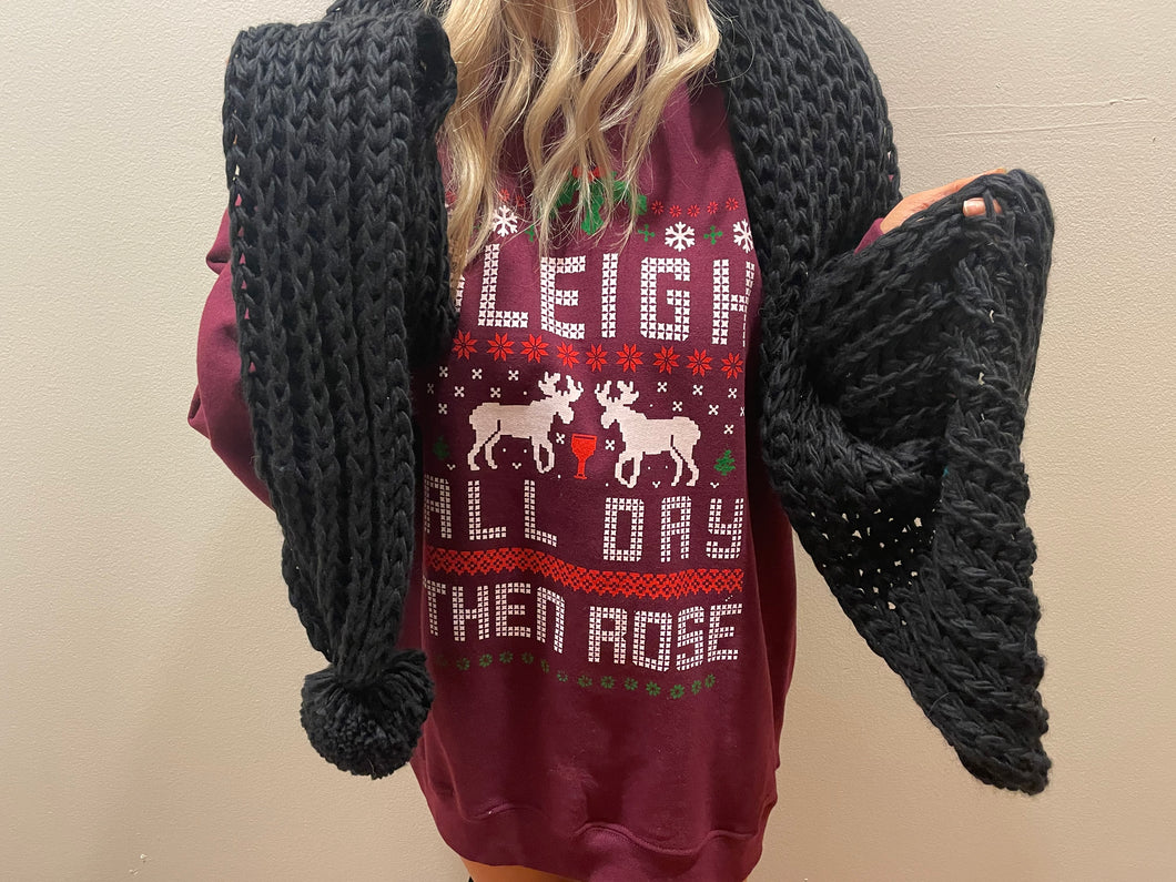 Black Pom Scarf