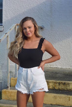 Load image into Gallery viewer, Daydreamer Black Ruffle Bodysuit