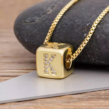 Load image into Gallery viewer, Glam Square Initial Pendant