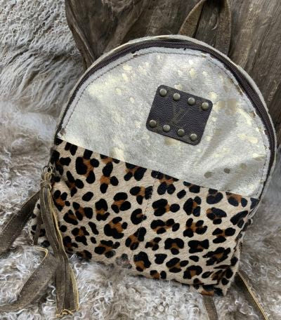 Leopard Medium Upcycled Backpack