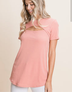 Jorden Ribbed Keyhole Top