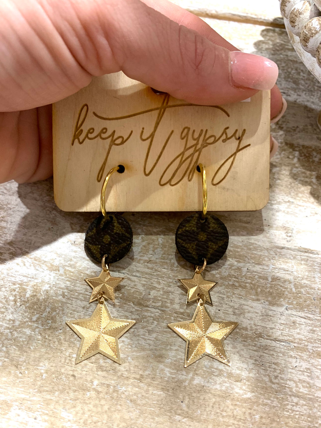 Star Upcycled Earrings