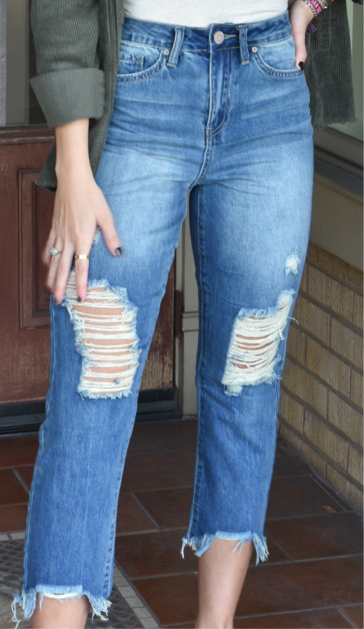 Concert Cutie Distressed Denim