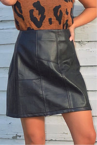 Leave Me Wild Leather Skirt