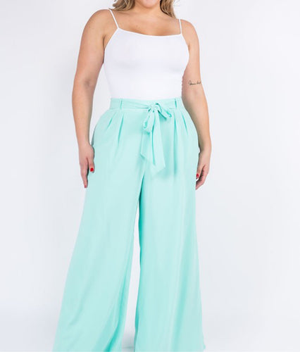 Aqua Tie Front Chiffon