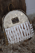 Load image into Gallery viewer, White and Gold Mini Upcycled Backpack