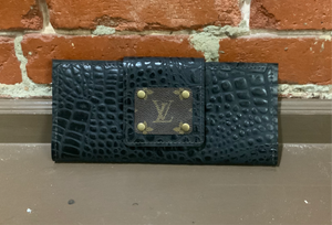 Upcycled Black Wallet Clutch