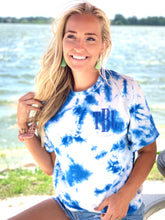 Load image into Gallery viewer, Blue Tie Dye Monogram Mayham