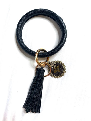 Black Upcycled Keychain