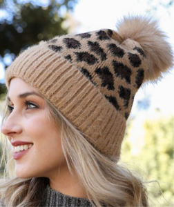 Megan Leopard Beanie