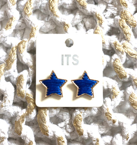 Blue Star Stud Earrings