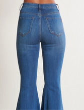 Load image into Gallery viewer, Hazel High Rise Distressed Denim Flares