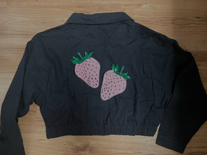 Pink Berry Dreams Black Jacket