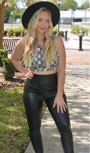 Load image into Gallery viewer, Feel The Fire Leather High Waisted Leggings