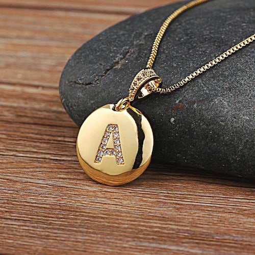 Glam Circle Initial Pendant