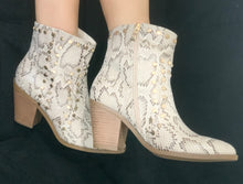 Load image into Gallery viewer, Studded Snakeskin Booties