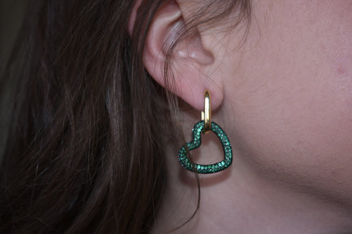Emerald Heart Hoops