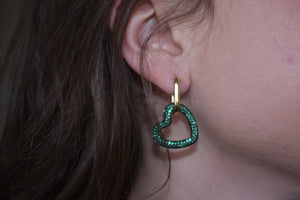 Emerald Heart Hoops