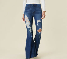 Load image into Gallery viewer, Extreme Distressed Denim Flares