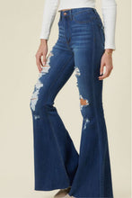 Load image into Gallery viewer, Extreme Distressed Denim Flares